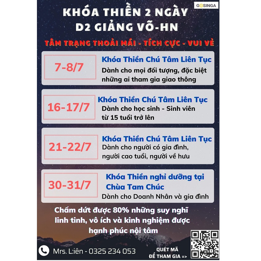 Khoá thiền 2 ngày D2 - Giảng Võ - Hà Nội